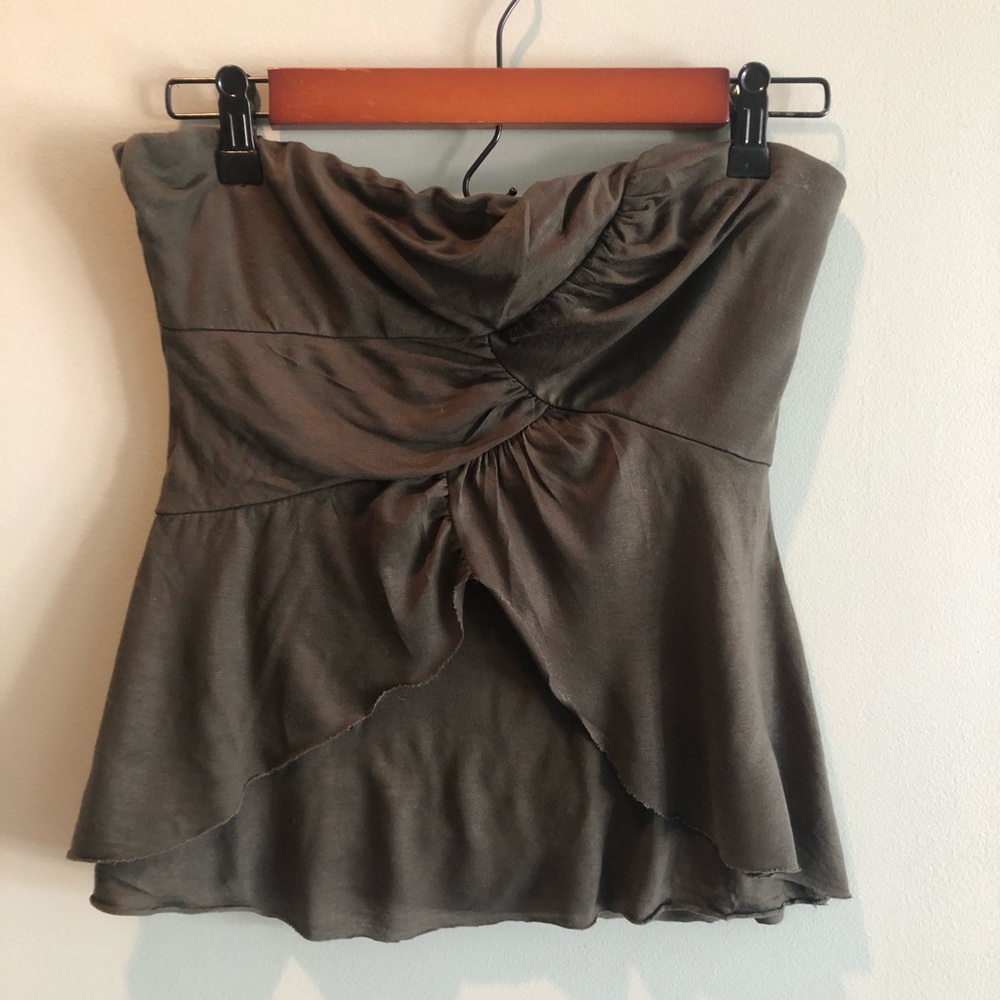 Velvet Brand Strapless Olive Top